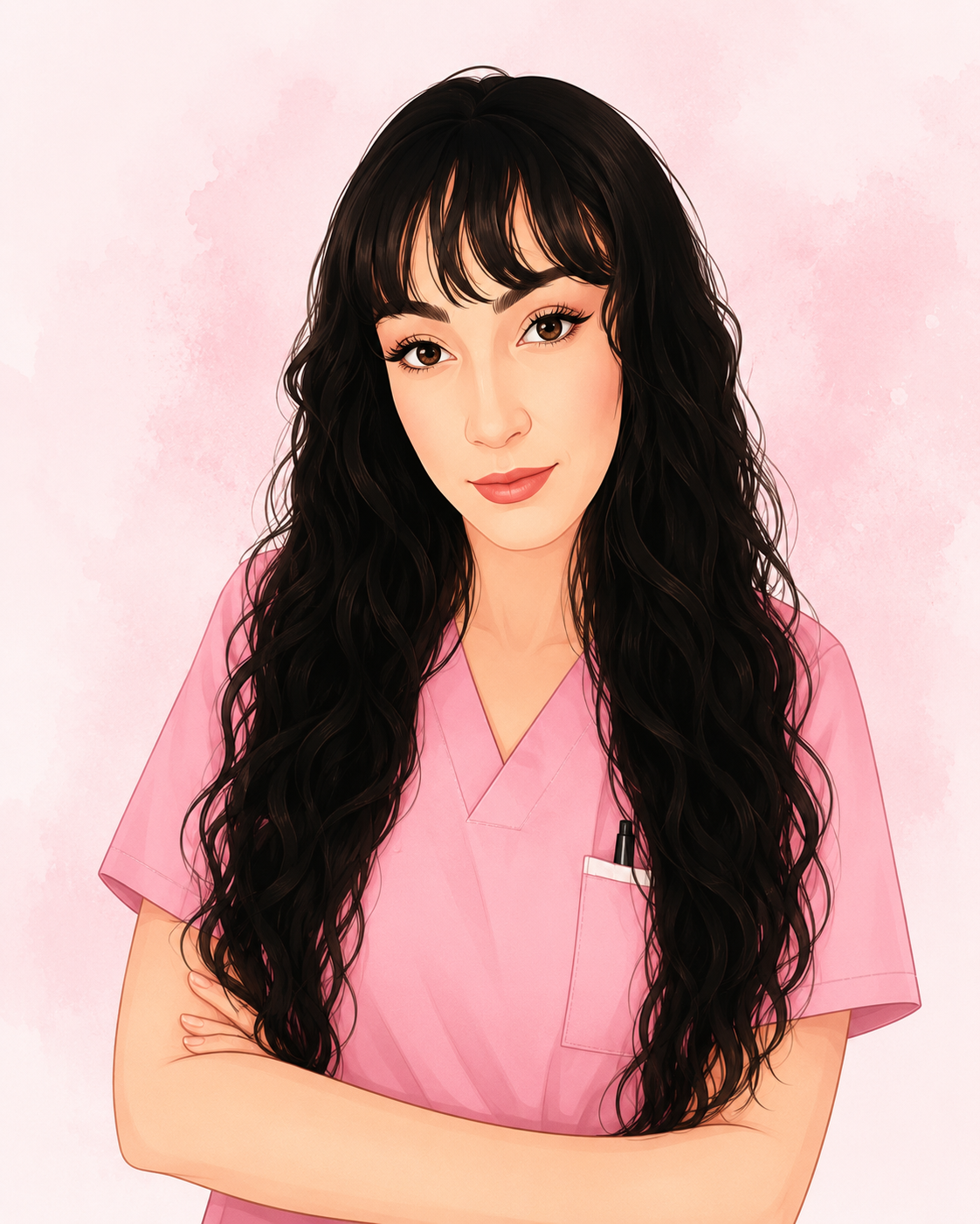 Retrato em desenho de Regina Brum